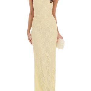 Chic Strapless Cream Lace Dress